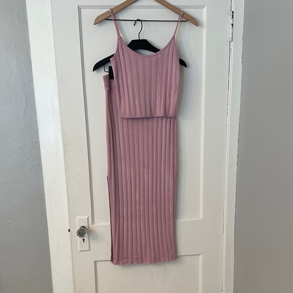 Abercrombie & Fitch Mauve Ribbed Midi Skirt Set - Picture 1 of 9